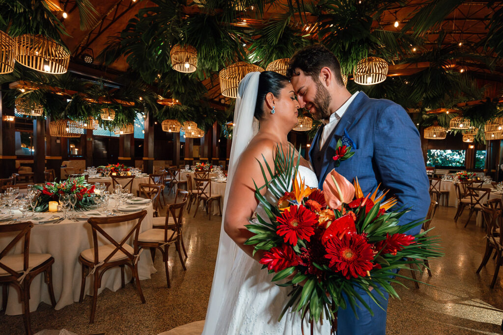 Enjoying the décor in the wedding dinner hall at the Hotel Nacional